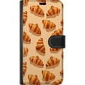Pikkukuva 3 / 3: Yhteensopiva Lompakkokotelo Xiaomi 12 Pro Croissant-kuvio, jossa on kullanruskeita ranskalaisia leivonnaisia, beige tausta, kahvilahenkinen kuvitus e