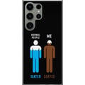 Miniatyrbild 1 av 3: Kompatibelt Mobilskal till Samsung Galaxy S23 Ultra Rolig minimalistisk illustration med text normal people water me coffee perfekt för kaffeälskare