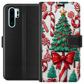 Miniatyrbild 1 av 3: Kompatibelt Plånboksfodral till Huawei P30 Pro Julgran poster Christmas tree polkagris godis holiday sweets julmotiv retro candy canes design art
