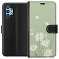 Miniatyrbillede 1 af 3: Kompatibel Tegnebogsetui til Samsung Galaxy A32 5G Præstekraver - blomstret mønster i svensk sommerstil