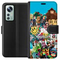 Pikkukuva 1 / 3: Yhteensopiva Lompakkokotelo Xiaomi 12 Roblox Party värikäs kuvitus, jossa on pelihahmoja ja pelienergiaa kaikille faneille