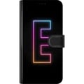 Miniatyrbilde 3 av 3: Kompatibelt Lommeboketui til Samsung Galaxy A52s 5G Minimalistisk neonbokstav E i lysende farger mot mørk bakgrunn