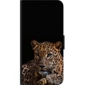 Miniatyrbilde 2 av 2: Kompatibelt Lommeboketui til Samsung Galaxy A03s Stilren leopard i mørk kontrast med intense øyne – kraftfullt og elegant dyredesign.