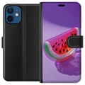 Miniatyrbilde 1 av 3: Kompatibelt Lommeboketui til Apple iPhone 12 Vannmelon i glassstil mot lilla bakgrunn, frisk sommerlig design med saftig og moderne følelse