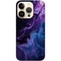 Miniatyrbillede 1 af 3: Kompatibel Mobilcover til Apple iPhone 14 Pro Abstrakt flydende marmormønster i lilla og blå nuancer med en kosmisk stemning, bløde former og dyb vis