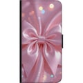 Miniatyrbilde 2 av 2: Kompatibelt Lommeboketui til Samsung Galaxy A03s Rosa rosettdesign – Elegant silkebåndillustrasjon med glitrende effekt
