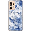 Pikkukuva 1 / 3: Yhteensopiva Puhelinkuori Samsung Galaxy A33 5G Sininen retrokuvio, jossa on lintuja ja kukkia