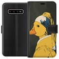 Miniatyrbild 1 av 3: Kompatibelt Plånboksfodral till Samsung Galaxy S10+ Stylish Duck