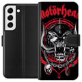 Pikkukuva 1 / 3: Yhteensopiva Lompakkokotelo Samsung Galaxy S22+ 5G Motörhead-pääkallo punaisena ja mustana, hard rock -design klassisen metallin ja energian ystävill