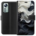 Miniatyrbillede 1 af 3: Kompatibel Tegnebogsetui til Xiaomi 12 Silke Sort/Hvid