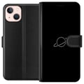Pikkukuva 1 / 3: Yhteensopiva Lompakkokotelo Apple iPhone 13 mini Saturnus-planeettidesign avaruusteemalla ja tähtien valolla – tyylikäs kuosi, joka tuo mieleen unive
