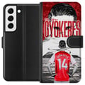 Miniatyrbillede 1 af 3: Kompatibel Tegnebogsetui til Samsung Galaxy S22+ 5G Viktor Gyökeres Arsenal-illustration – Fodboldkunst med trøjenummer 14