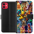 Miniatyrbilde 1 av 3: Kompatibelt Lommeboketui til Apple iPhone 11 Pokémon-illustrasjon – Pikachu, Eevee og Charmander i fargerik design
