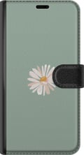 Pikkukuva 3 / 3: Yhteensopiva Lompakkokotelo Samsung Galaxy A52s 5G Vihreä Minimalikukka - tyylikäs kukka vihreällä taustalla