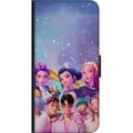 Miniatyrbillede 3 af 3: Kompatibel Tegnebogsetui til OnePlus 9 Pro HuntrX Collab-motiv med farverige K-pop-karakterer i moderne futuristisk stil med glitrende detaljer