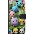 Miniatyrbilde 3 av 3: Kompatibelt Lommeboketui til Apple iPhone 12 Kawaii-dyr i pastell, fargerike figurer på grønn bakgrunn, lekent motiv for barn og unge voksne