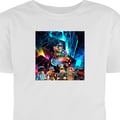 Miniatyrbilde 1 av 9: Barn T-skjorte Roblox futuristisk neonverden med spillkontroller, karakterer og lys effekter - perfekt for alle gamingfans. Hvit 7-8 År