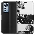 Miniatyrbillede 1 af 3: Kompatibel Tegnebogsetui til Xiaomi 12 Pro Leopard Faces