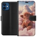 Pikkukuva 1 / 3: Yhteensopiva Lompakkokotelo Apple iPhone 12 mini Suloinen vasikka pilvien keskellä unenomaisen vaaleanpunainen design pehmeillä väreillä lämmin rauha