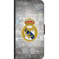 Miniatyrbillede 2 af 2: Kompatibel Tegnebogsetui til Samsung Galaxy A03s Real Madrid Emblem Fotboll Klubbmärke Vit Guld Design