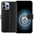 Miniatyrbild 1 av 3: Kompatibelt Plånboksfodral till Apple iPhone 13 Pro Max Manchester City fotboll Erling Haaland blå klubbdesign illustration