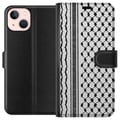 Pikkukuva 1 / 3: Yhteensopiva Lompakkokotelo Apple iPhone 13 mini Palestiinalainen kuvio - perinteiseen tyyliin inspiroima keffiyeh-kangas