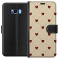 Miniatyrbild 1 av 2: Kompatibelt Plånboksfodral till Samsung Galaxy S8 Heart Grid