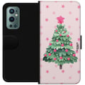 Miniatyrbilde 1 av 3: Kompatibelt Lommeboketui til OnePlus 9 Pro Akvarelljulegran i rosa toner med stjerner og kuler, et sjarmerende og mykt julemotiv som passer perfekt h