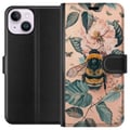 Pikkukuva 1 / 3: Yhteensopiva Lompakkokotelo Apple iPhone 14 Kimalainen kukalla pastellisävyissä, kaunis luonnon inspiroima design, joka välittää rauhallista energiaa