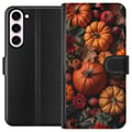 Pikkukuva 1 / 3: Yhteensopiva Lompakkokotelo Samsung Galaxy S23+ Syksyaihe juliste kurpitsat halloween syksy sato omenat rustiikkinen sisustus kukat syksy kausi desig