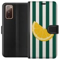 Miniatyrbillede 1 af 3: Kompatibel Tegnebogsetui til Samsung Galaxy S20 FE Citron citrus citronmønster gul frugt køkkendekoration sommerprint retrostil indretning tapet fris