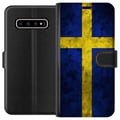 Miniatyrbillede 1 af 3: Kompatibel Tegnebogsetui til Samsung Galaxy S10+ Sverige Flag