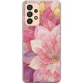 Miniatyrbillede 1 af 3: Kompatibel Mobilcover til Samsung Galaxy A33 5G Blomstermandala – Rosa og lilla mønster med gyldne detaljer illustration