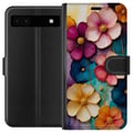 Miniatyrbillede 1 af 3: Kompatibel Tegnebogsetui til Google Pixel 6a Blomster Farver