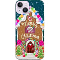 Miniatyrbild 1 av 3: Kompatibelt Mobilskal till Apple iPhone 14 Plus Charmigt pepparkakshus med färgglada godisar snödetaljer och Merry Christmas text ett mysigt motiv pe