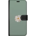 Miniatyrbillede 3 af 3: Kompatibel Tegnebogsetui til Samsung Galaxy S9+ Grøn Minimalblomst - stilfuld blomst på grøn baggrund