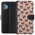 Miniatyrbillede 1 af 3: Kompatibel Tegnebogsetui til Samsung Galaxy A32 5G Leopardmønstrede sløjfer lyserød baggrund mode piget sød retro mønster mode mønster stilfuld dekor