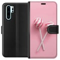 Miniatyrbillede 1 af 3: Kompatibel Tegnebogsetui til Huawei P30 Pro Lyserøde slikkepinde og slikdesign – Sødt pastelmotiv til trendy accessories
