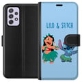 Miniatyrbilde 1 av 3: Kompatibelt Lommeboketui til Samsung Galaxy A52s 5G Lilo og Stitch som danser hula i en fargerik tropisk illustrasjon