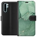 Miniatyrbillede 1 af 3: Kompatibel Tegnebogsetui til Huawei P30 Pro Grøn marmor
