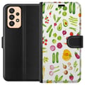 Pikkukuva 1 / 3: Yhteensopiva Lompakkokotelo Samsung Galaxy A33 5G kasvikset kuvio vihannekset avokado tomaatti kurkku parsakaali terveellinen ruoka juliste keittiö d