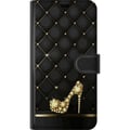 Miniatyrbillede 3 af 3: Kompatibel Tegnebogsetui til Samsung Galaxy S9+ Eksklusiv højhælet sko i guld med juvellignende detaljer