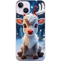 Miniatyrbild 1 av 3: Kompatibelt Mobilskal till Apple iPhone 14 Plus Söt ren vinter julmotiv kawaii reindeer snow lights bright magical christmas cute holiday poster
