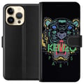 Miniatyrbilde 1 av 3: Kompatibelt Lommeboketui til Apple iPhone 14 Pro Max Kenzo tiger Paris moteplakat mote luksus streetwear-merke logo ikonisk svart bakgrunn retro kuns