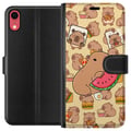 Miniatyrbillede 1 af 3: Kompatibel Tegnebogsetui til Apple iPhone XR Capybara Snack Tid Søde kapibarer nyder vandmelon pizza og popcorn i et varmt og legende design, der spr