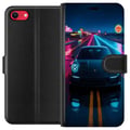 Miniatyrbild 1 av 3: Kompatibelt Plånboksfodral till Apple iPhone 8 Neon Sports Car Racing Drift Fast
