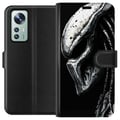 Miniatyrbillede 1 af 3: Kompatibel Tegnebogsetui til Xiaomi 12 Dramatisk illustration af en Predator-maske med metalliske teksturer, skygger og detaljer, der fremhæver det i