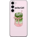 Pikkukuva 1 / 3: Yhteensopiva Puhelinkuori Samsung Galaxy S23+ Matcha Girl -kuvitus – kawaii-henkinen teen inspiroima design vaaleanpunaisella rusetilla