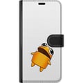 Pikkukuva 3 / 3: Yhteensopiva Lompakkokotelo Samsung Galaxy S23+ Oranssi piirroshahmo, jolla on suuret silmät ja dynaaminen poseeraus energisessä, leikkisässä tyyliss