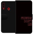 Pikkukuva 1 / 2: Yhteensopiva Lompakkokotelo Samsung Galaxy A20s Stranger Things Friends Don’t Lie – neonpunainen tekstidesign, jossa on suosittu Stranger Things -sit